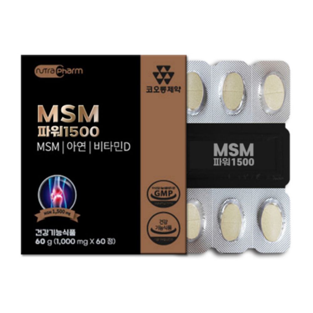 [KOLON Pharmaceuticals] MSM Power 1500mg 60 Pills _ MSM VitaminD Zinc Joint Health _ Made in Korea